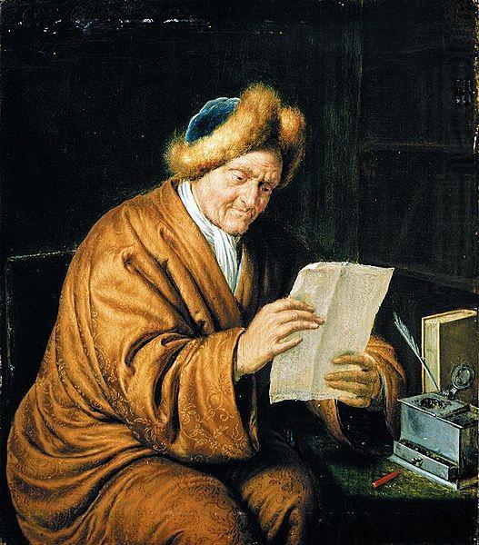 An Old Man Reading, MIERIS, Willem van